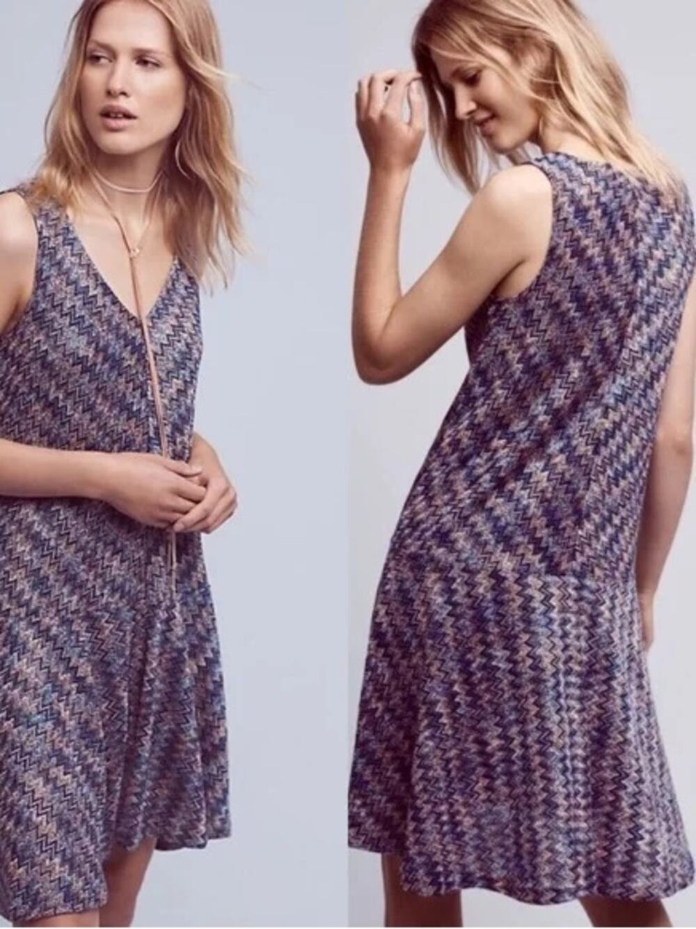 Anthropologie Maeve Knit Drop Waist Midi Dress Size L